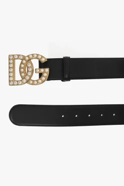 Dolce & Gabbana BLACK Leather belt with logo