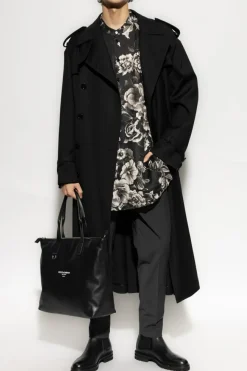 Dolce & Gabbana BLACK Linen shirt with floral pattern