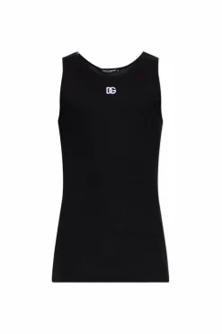 Dolce & Gabbana BLACK Ribbed sleeveless t-shirt