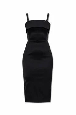Dolce & Gabbana BLACK Satin spaghetti strap dress