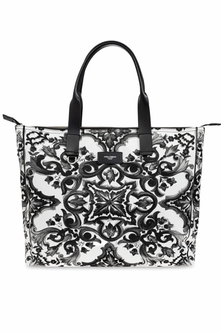 Dolce & Gabbana BLACK Shopper bag with 'Majolica' print