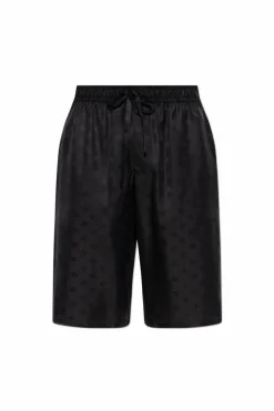 Dolce & Gabbana BLACK Silk shorts with monogram