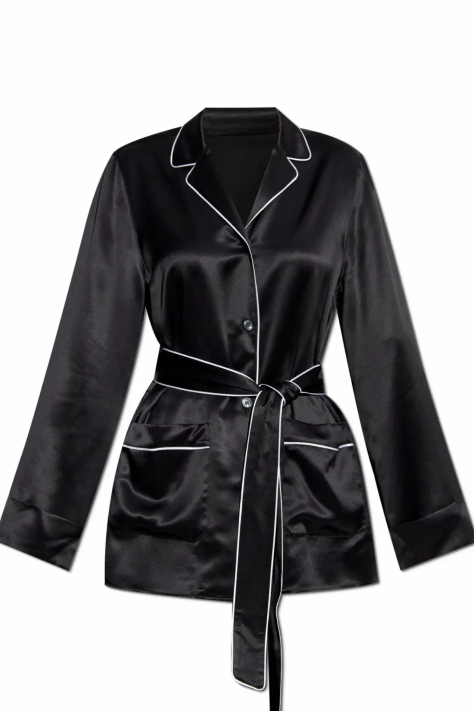 Dolce & Gabbana BLACK Silk shirt with belt