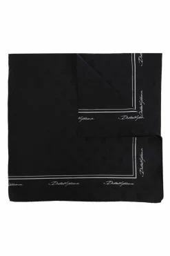 Dolce & Gabbana BLACK Silk scarf with monogram