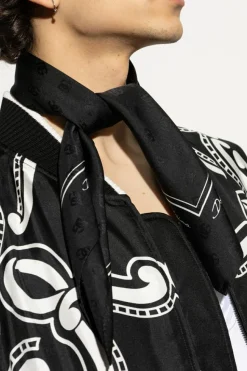 Dolce & Gabbana BLACK Silk scarf with monogram