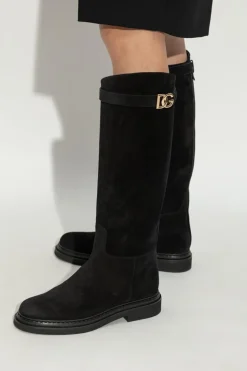 Dolce & Gabbana BLACK Suede over-the-knee boots