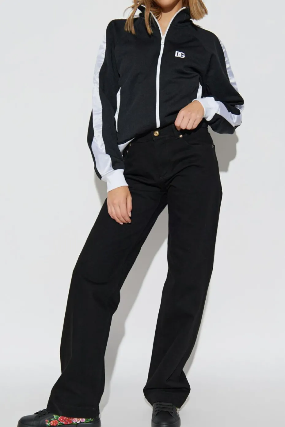 Dolce & Gabbana BLACK Sweatshirt with stand-up collar