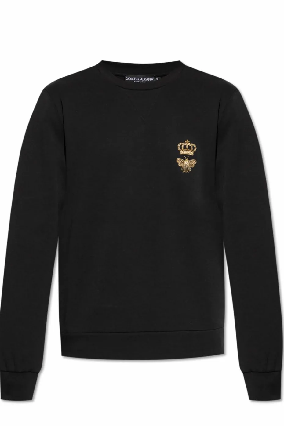 Dolce & Gabbana BLACK Sweatshirt with logo embroidered with lurex thread