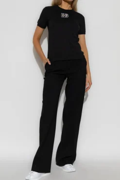 Dolce & Gabbana BLACK T-shirt with embroidered logo