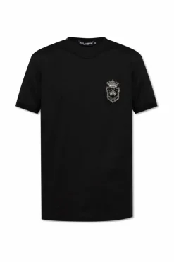 Dolce & Gabbana BLACK T-shirt with appliquƩ