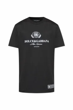 Dolce & Gabbana BLACK T-shirt with printed logo