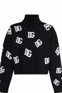 Dolce & Gabbana BLACK Turtleneck with logo