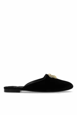 Dolce & Gabbana BLACK Velvet slides