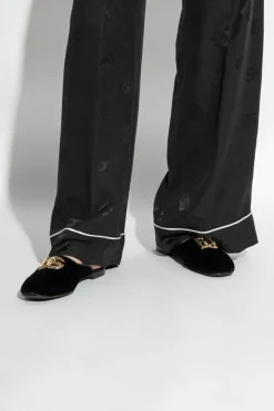 Dolce & Gabbana BLACK Velvet slides