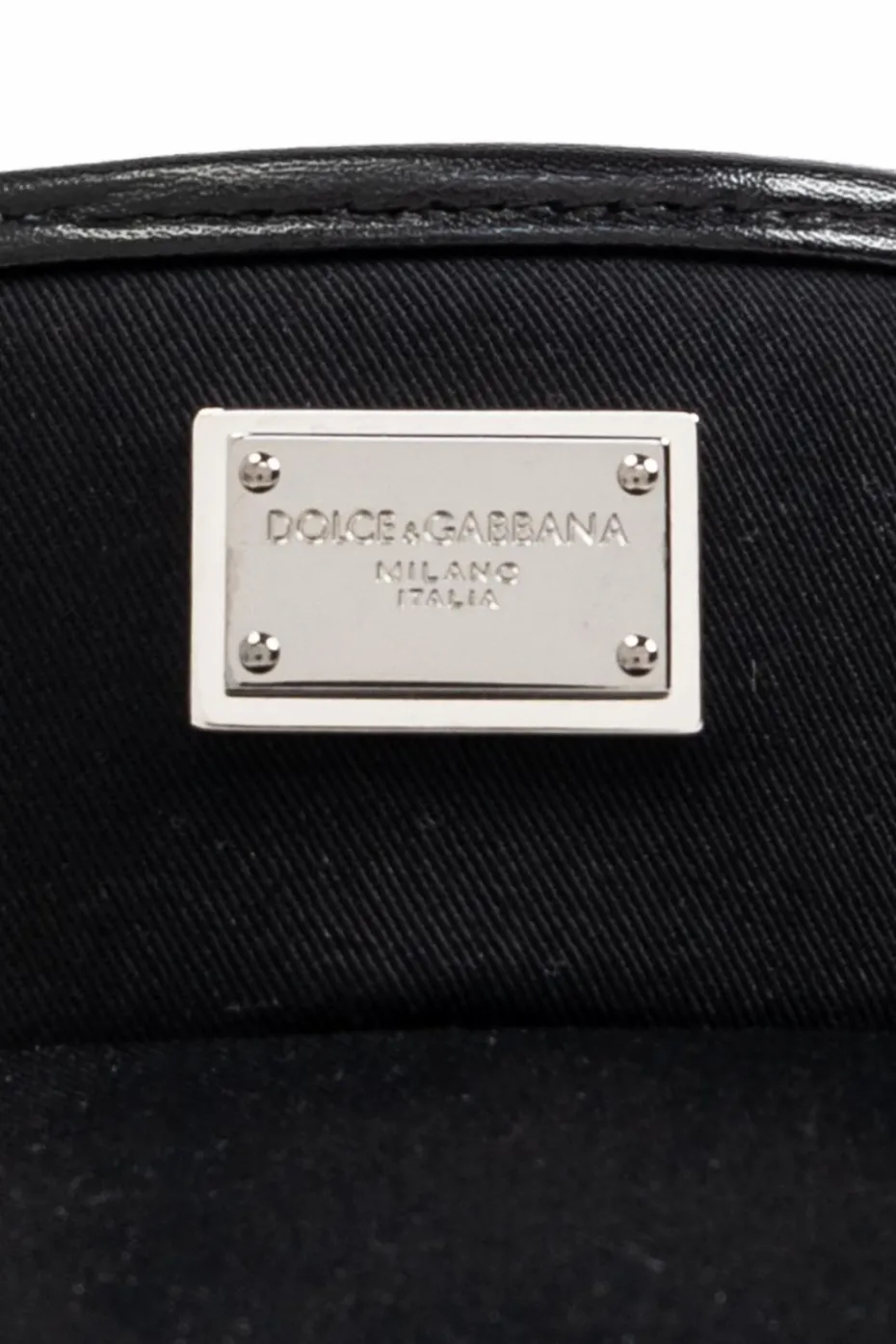 Dolce & Gabbana BLACK Visor with application and engraved logo