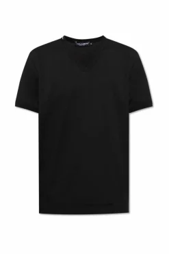 Dolce & Gabbana BLACK V-neck T-shirt