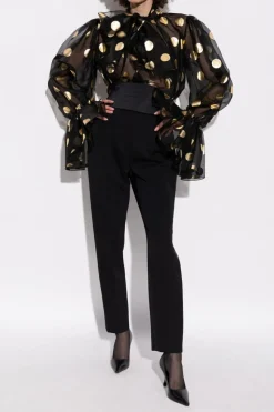 Dolce & Gabbana BLACK Woolen pleated trousers