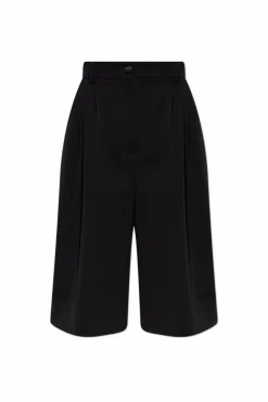 Dolce & Gabbana BLACK Wool shorts with side stripes