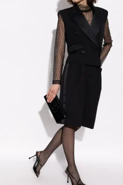 Dolce & Gabbana BLACK Wool shorts with side stripes