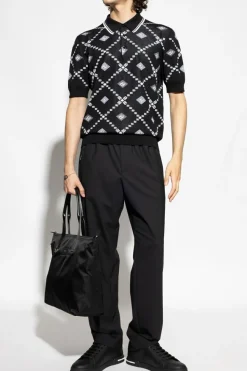 Dolce & Gabbana BLACK Wool polo shirt with logo