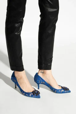 Dolce & Gabbana BLUE ‘Bellucci’ lace stiletto pumps