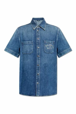 Dolce & Gabbana BLUE Denim shirt with short sleeves