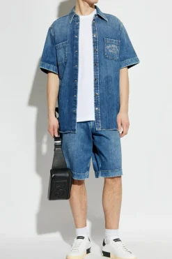 Dolce & Gabbana BLUE Denim shirt with short sleeves