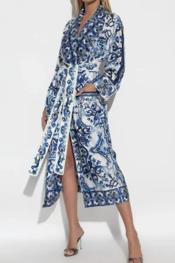 Dolce & Gabbana BLUE Silk robe