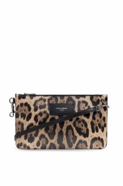Dolce & Gabbana BROWN Animal print shoulder bag