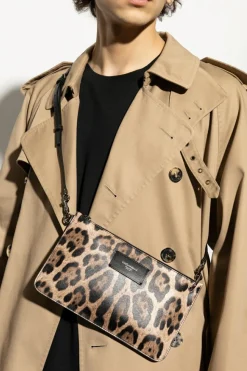 Dolce & Gabbana BROWN Animal print shoulder bag