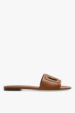 Dolce & Gabbana BROWN ‘Bianca’ leather mules