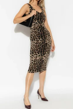 Dolce & Gabbana BROWN Dress with animal print