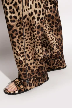 Dolce & Gabbana BROWN Flip-flops with animal design