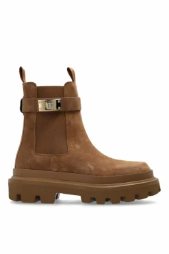 Dolce & Gabbana BROWN Leather ankle boots