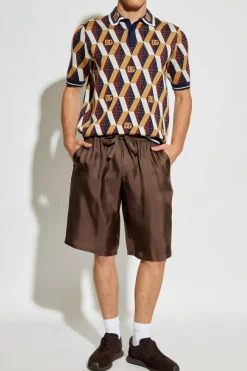 Dolce & Gabbana BROWN Silk shorts
