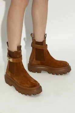 Dolce & Gabbana BROWN Suede Chelsea boots