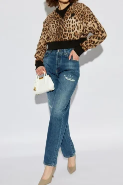 Dolce & Gabbana BROWN Sweatshirt with animal pattern