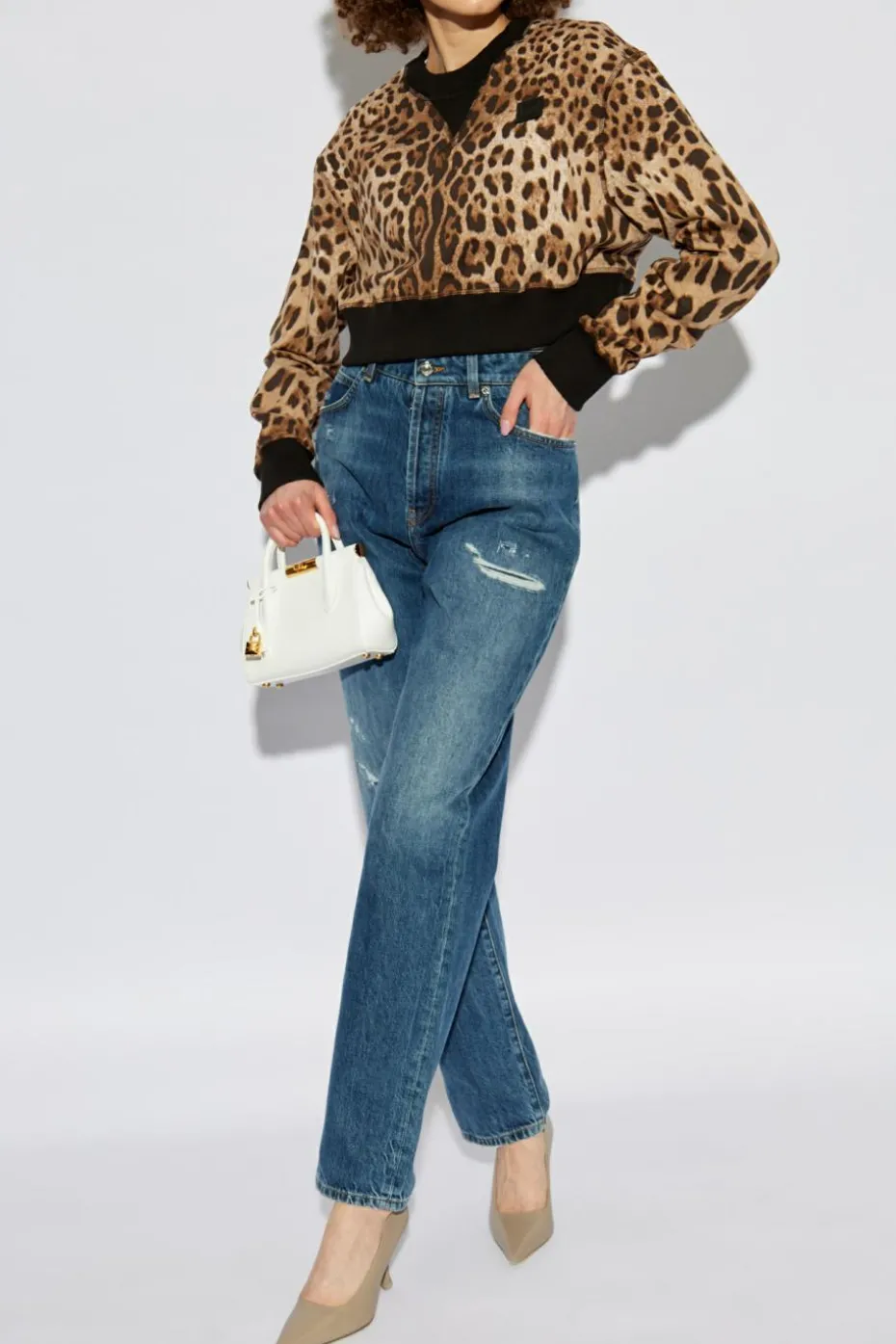 Dolce & Gabbana BROWN Sweatshirt with animal pattern