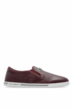 Dolce & Gabbana BURGUNDY Leather slip-on shoes