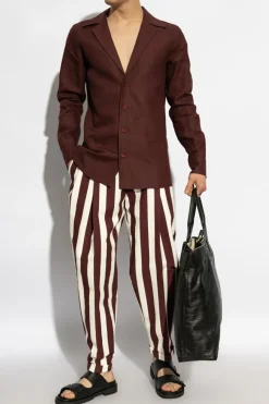 Dolce & Gabbana BURGUNDY Linen shirt