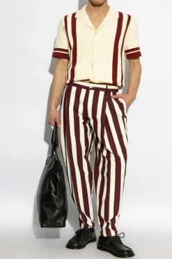 Dolce & Gabbana BURGUNDY Pants with stripe pattern