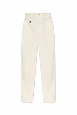 Dolce & Gabbana cream Cotton pants with stitching