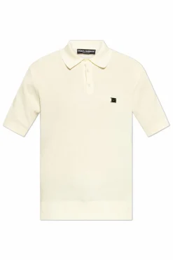 Dolce & Gabbana cream Cotton Polo Shirt