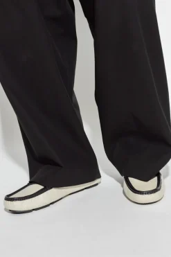 Dolce & Gabbana cream Loafers with an appliqué featuring an engraved logo