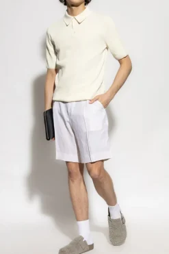 Dolce & Gabbana cream Ribbed polo shirt
