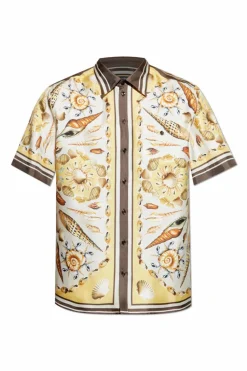 Dolce & Gabbana cream Silk shirt with shell motif
