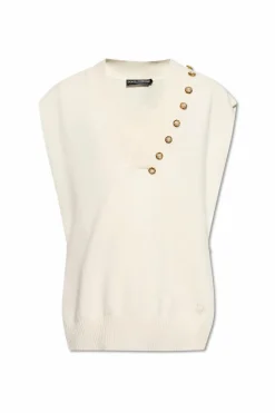 Dolce & Gabbana cream Sweater with shimmering appliqués