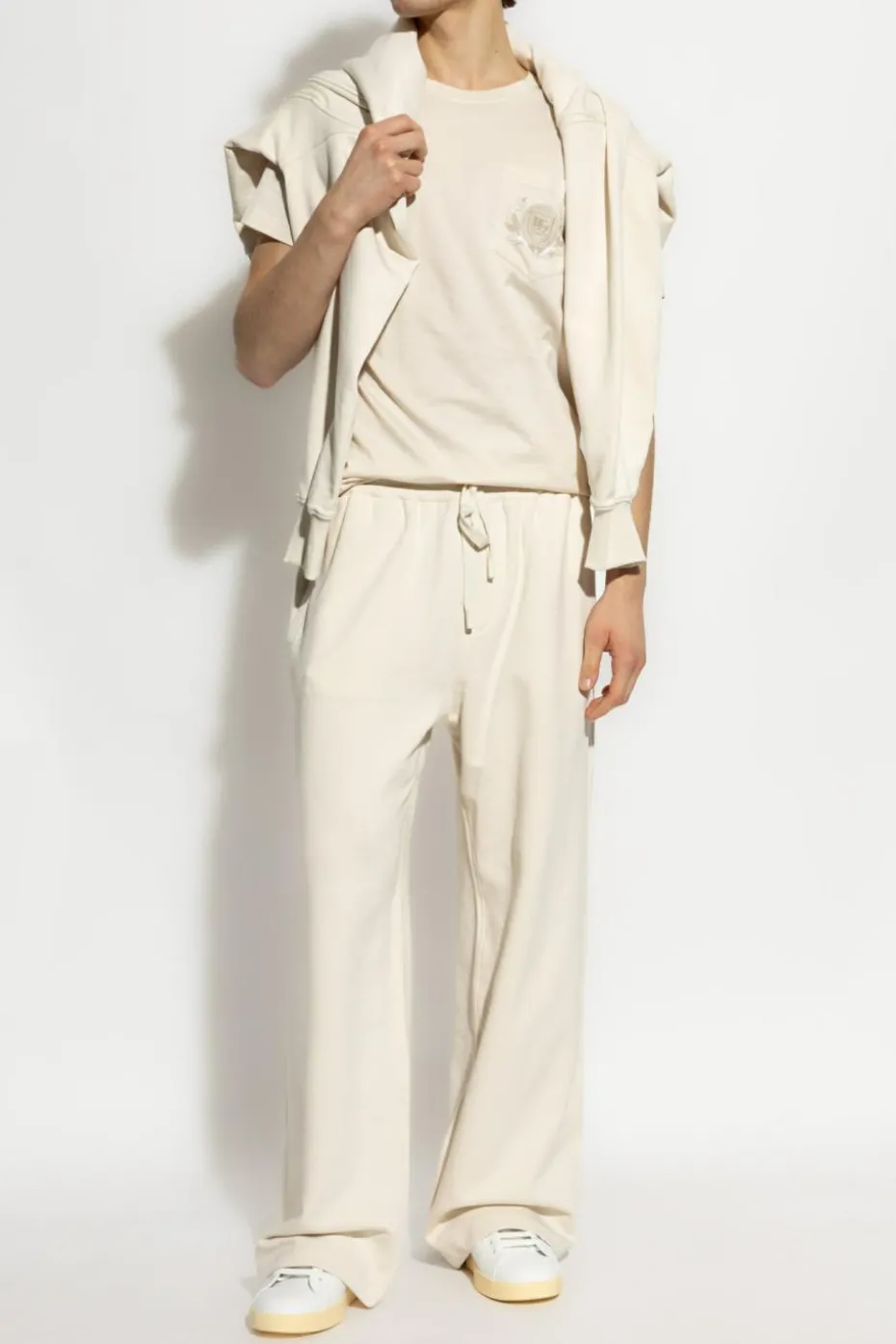Dolce & Gabbana cream Sweatpants with straight legs