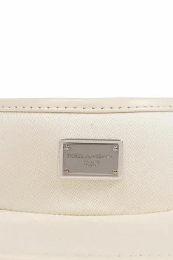 Dolce & Gabbana cream Visor with appliqué with engraved logo