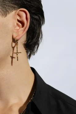Dolce & Gabbana GOLD Earring with religious charm